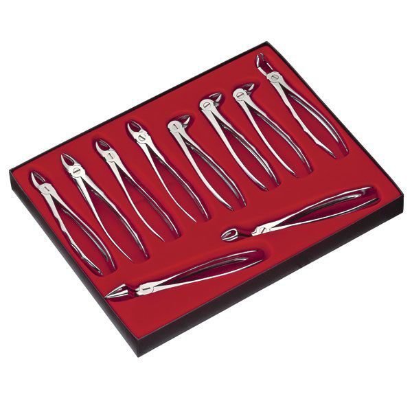 LS100 JUEGO 10 FORCEPS LIQUID STEEL