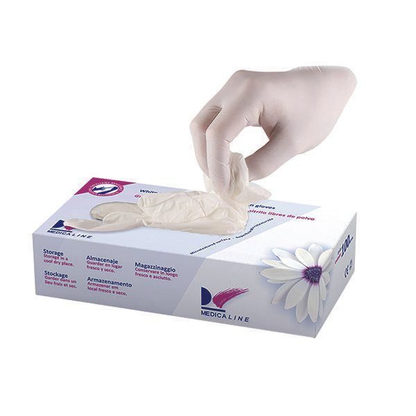 GUANTES NITRILO S/P BLANCO MED. 100u