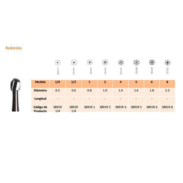 8 FG CARB.TUNGS.FIG.1 5uds.