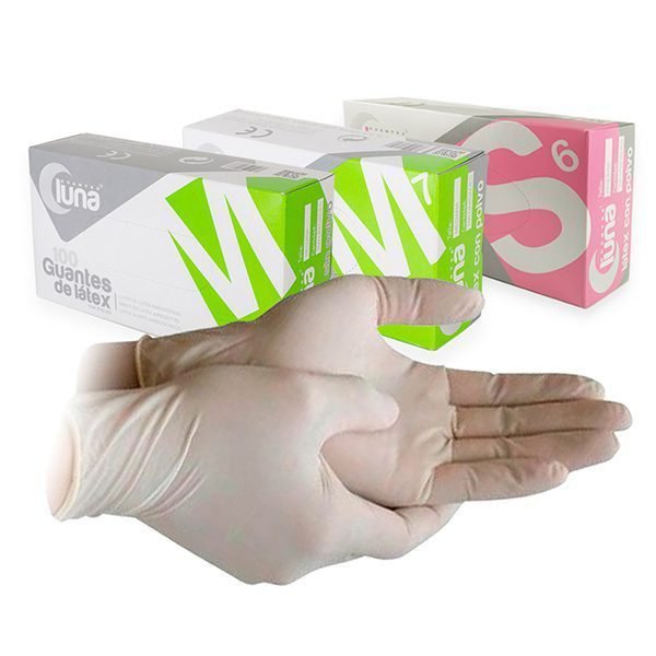 GUANTES LATEX PEQUEÑOS LUNA 100u.